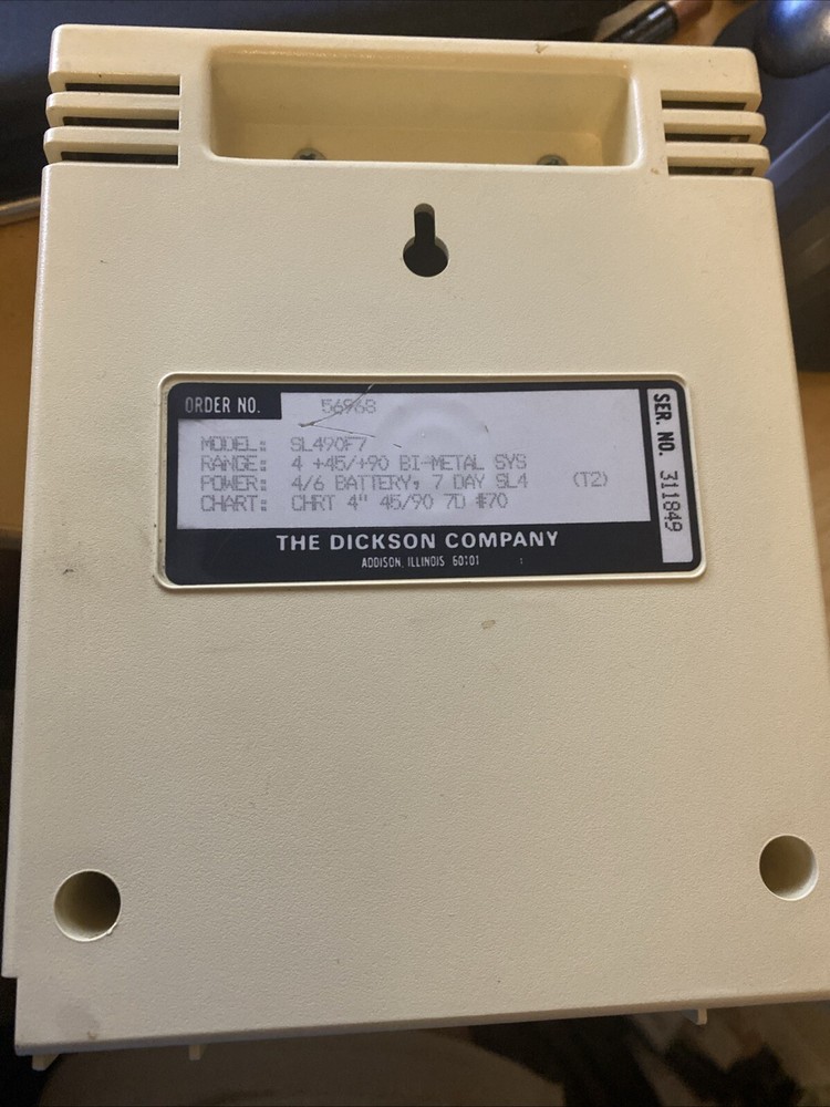 Dickson Temperature Chart Reader - Model SL490F7 Battery Operated