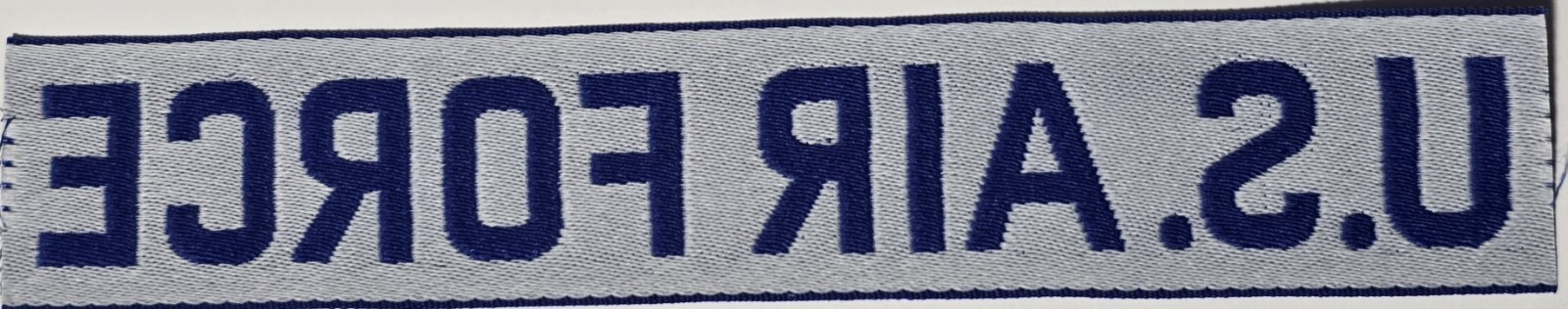 USAF U.S. AIR FORCE BDU Uniform Blue & White nylon name tape patch Vintage NOS