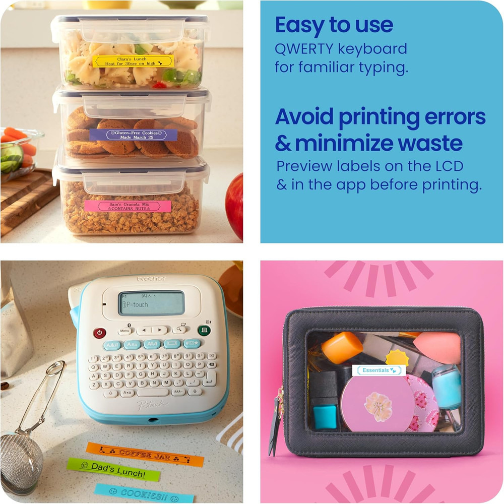 P-Touch -N25BTV3 Personal Connected Label Maker, Bluetooth (Bundle), Design&Prin