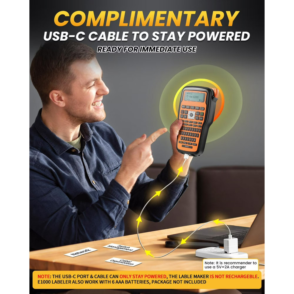 Industrial Label Maker, Label Maker Machine, E1000 PRO Heat Shrink Label Maker