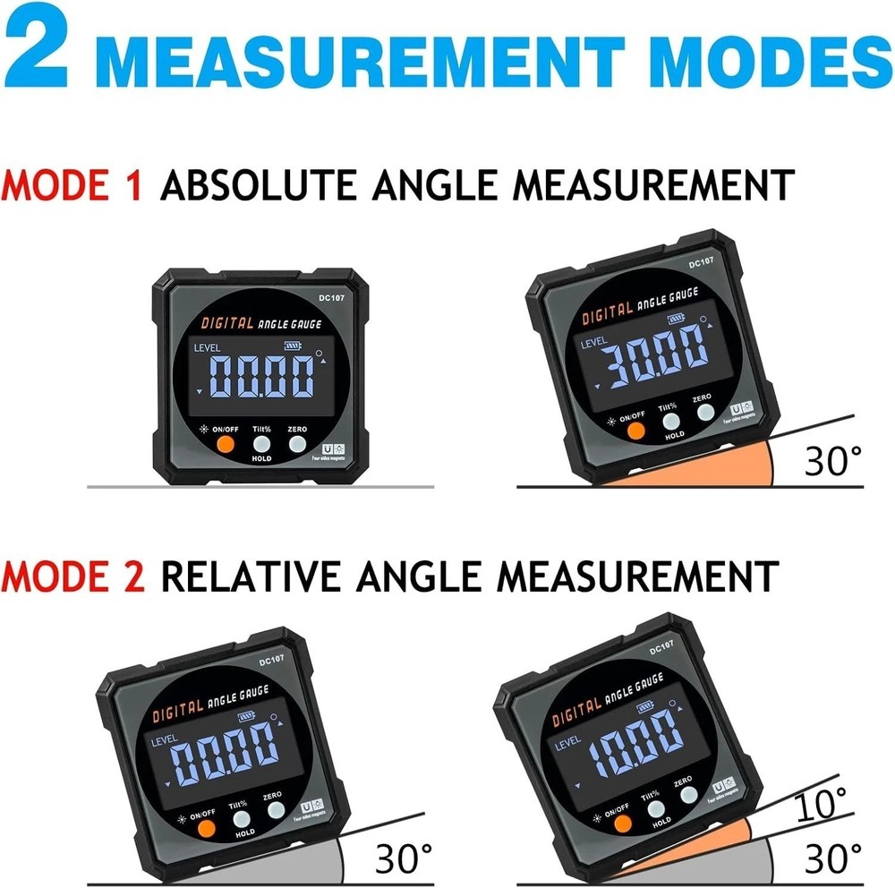 Digital Angle Finder with Electronic Laser - 4-side Strong Magnetic Angle Gau...