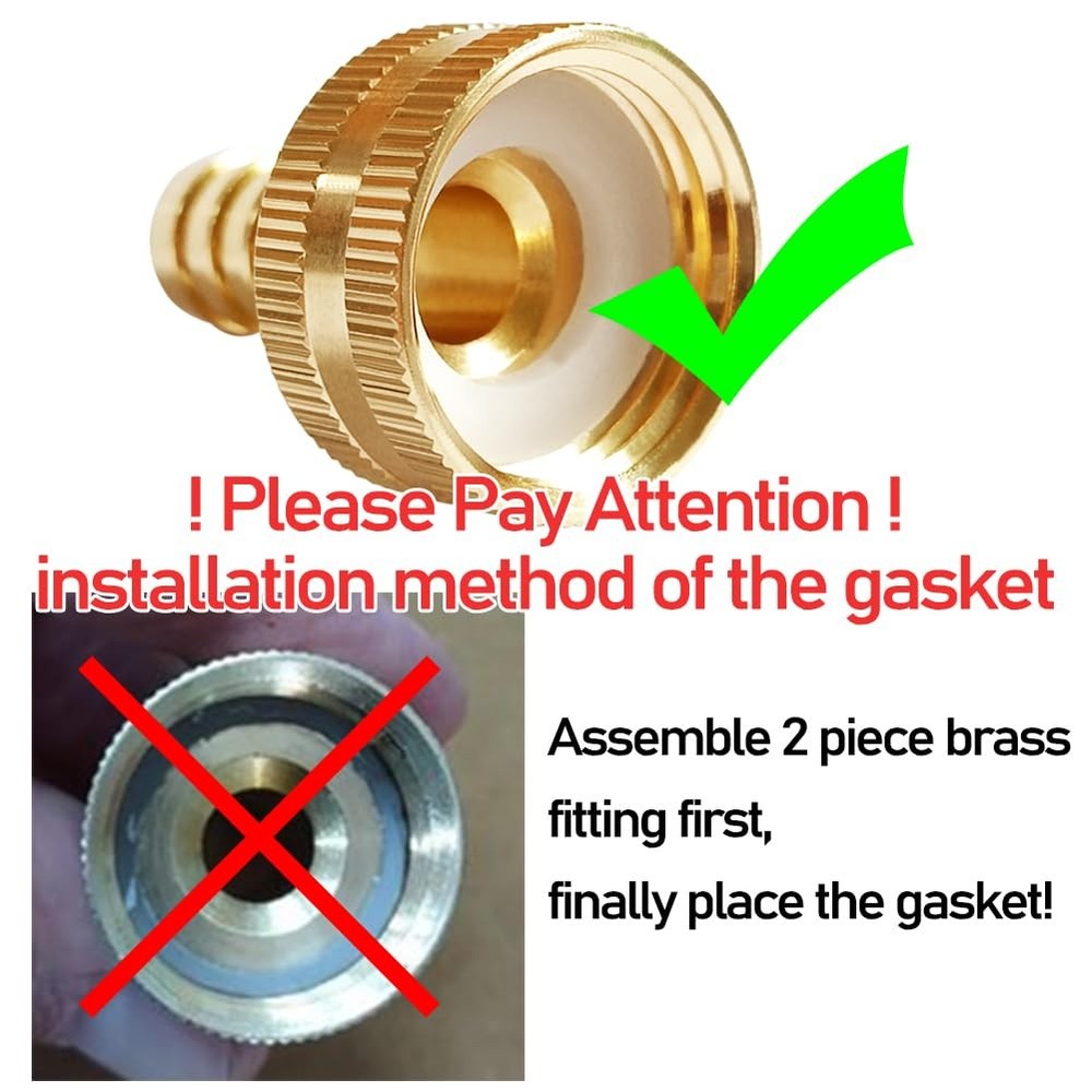 Uenede 2PCS Solid Brass 1/2" Barb 3/4"GHT Female - Barb,