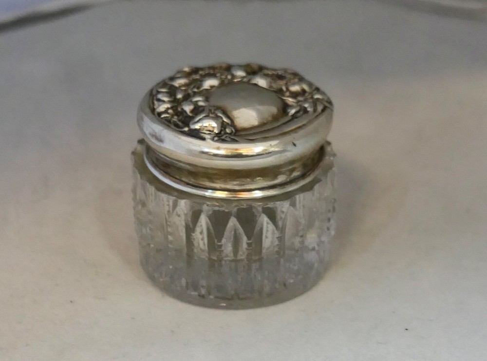 Miniature Sterling & Crystal Vanity Jar