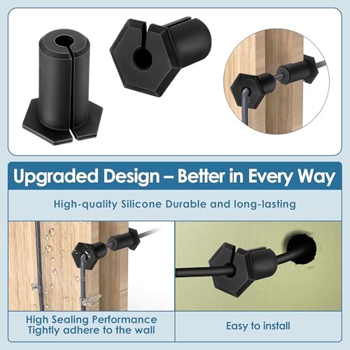 2 PCS Cable Routing Kit Compatible with Starlink Ethernet Cable Rubber Black