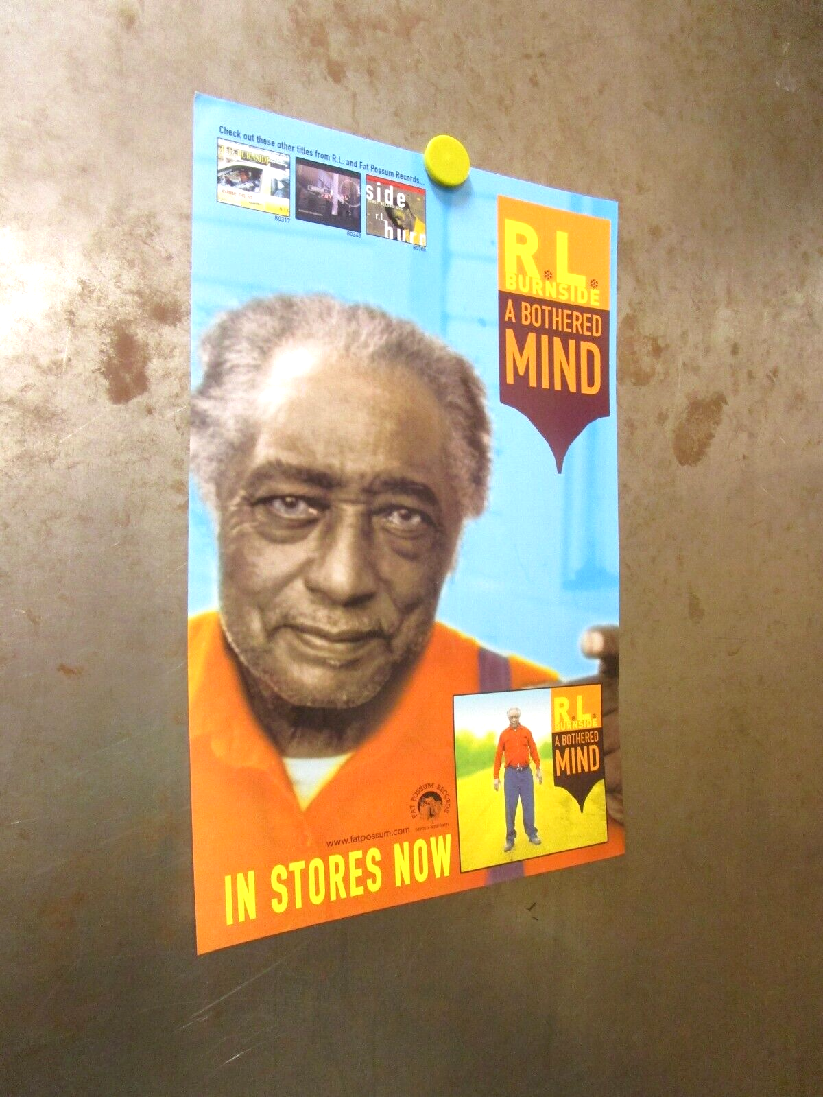 R.L. BURNSIDE A Bothered Mind Promo Poster New! Unused! Fat Possum Records 2004