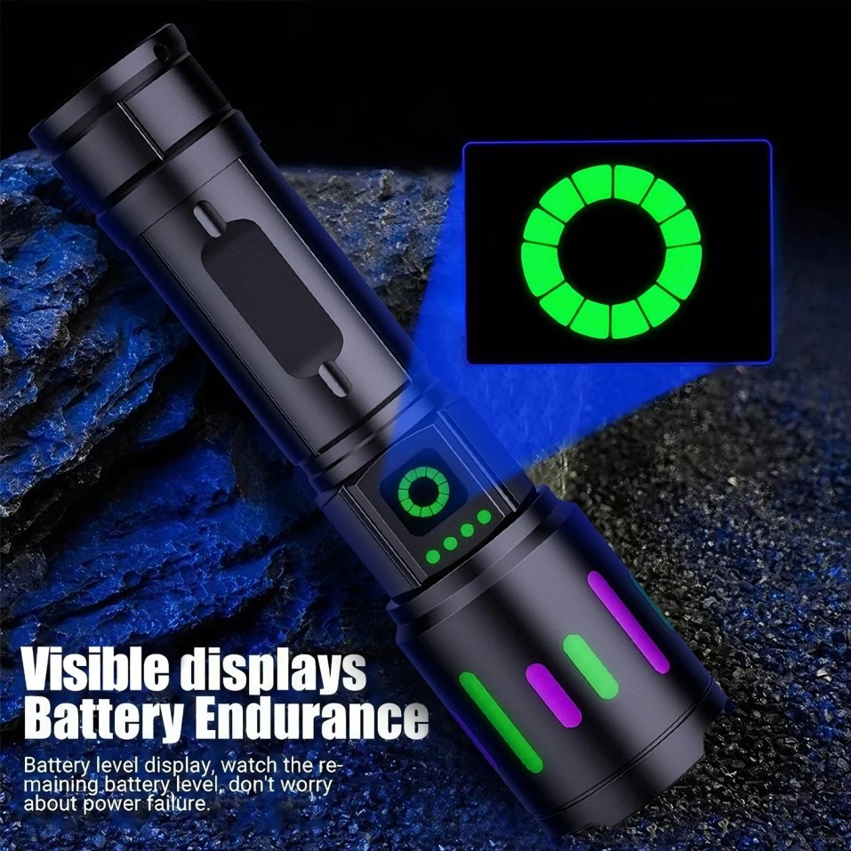 350000000 Lumen Super Bright LED Tactical Flashlight Rechargeable Work Light-