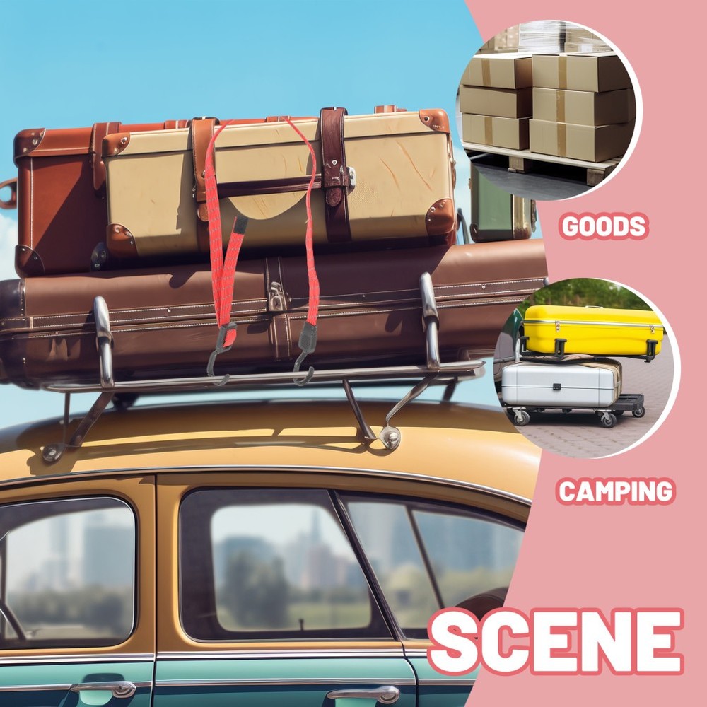 Luggage Straps Bungee Cord with Adjustable Hooks Camping Elastic