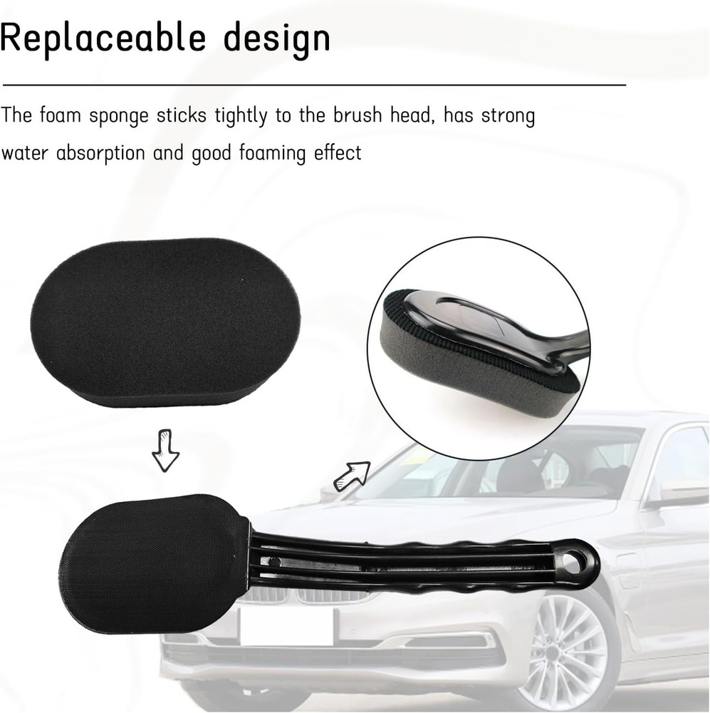 High-Density Sponge Tire Dressing Applicator Pad with Long Handle, Multipurpo...