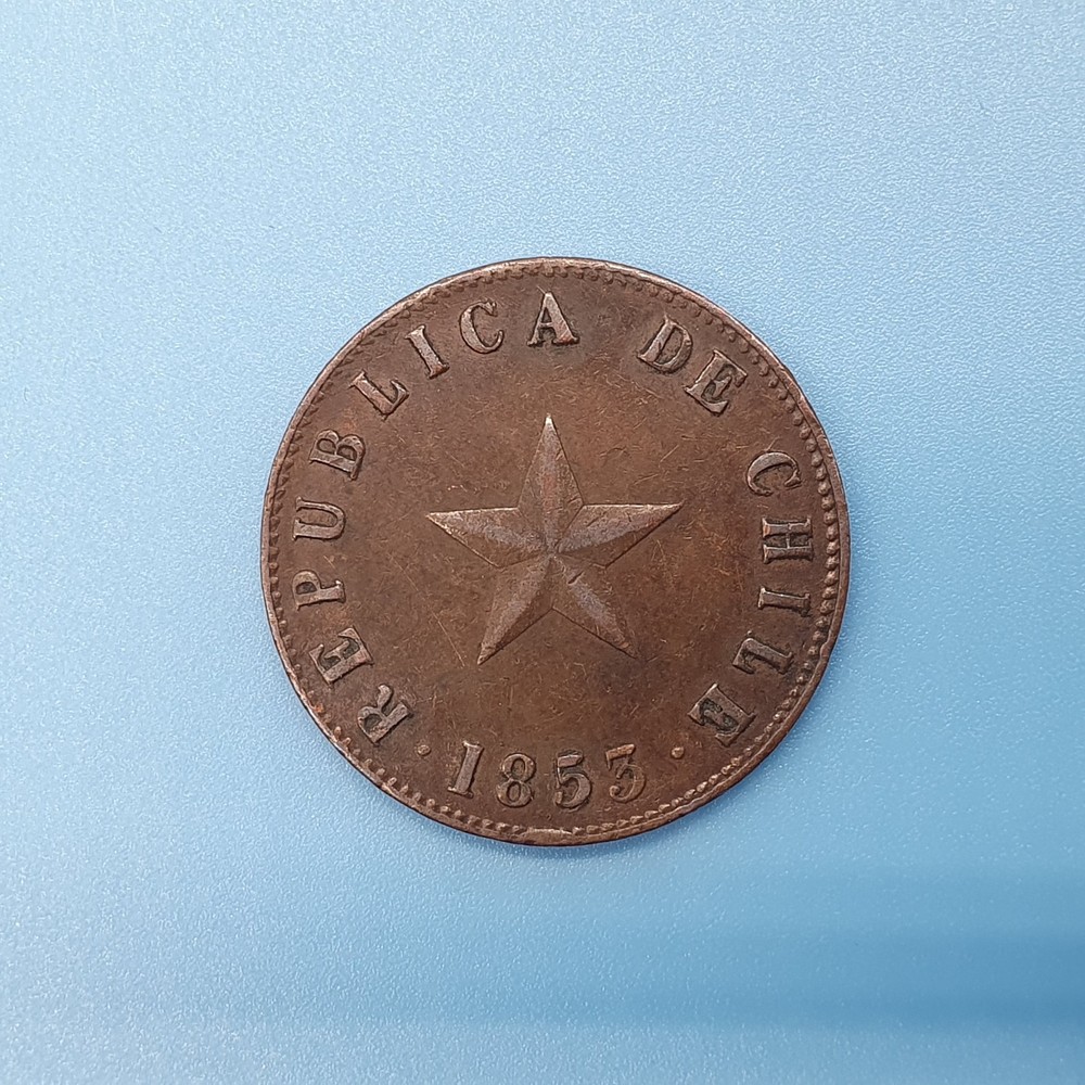 Chile 1853 Milled Copper 1 Centavo