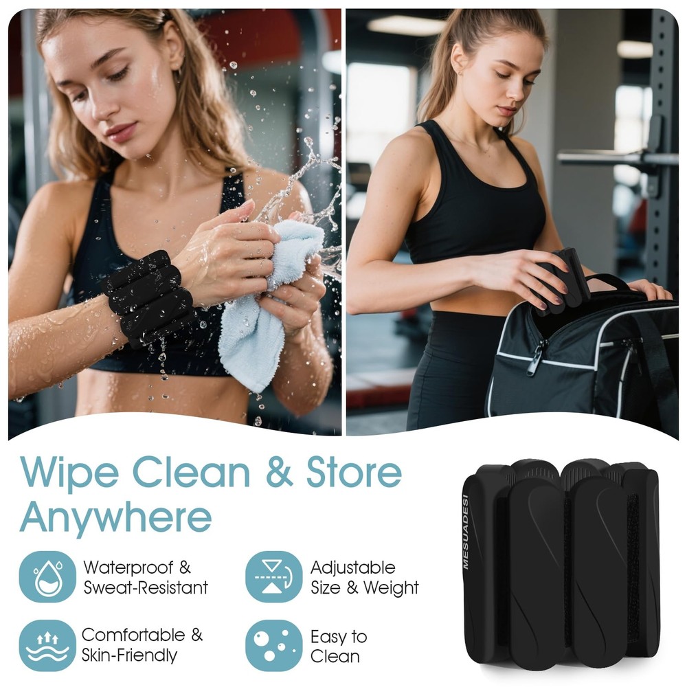 Wrist Weights – Ankle Wrist Weights for & Men – Adjustable Weighted Bangles S...