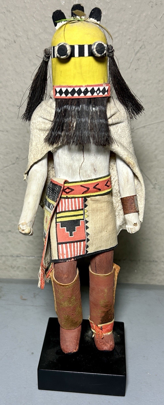 Antique Authentic Zuni or Hopi Kachina Doll Yellow Clown Koshare A’hote 9” Tall