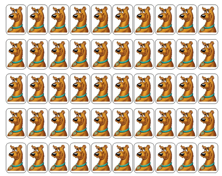 50 Scooby Doo Envelope Seals / Labels / Stickers, 1" by 1.5"