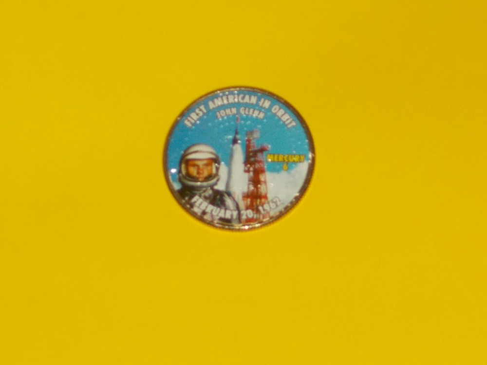 Colorized Kennedy Half Dollar - Space Program - 1st Am. in Orbit Glenn K233