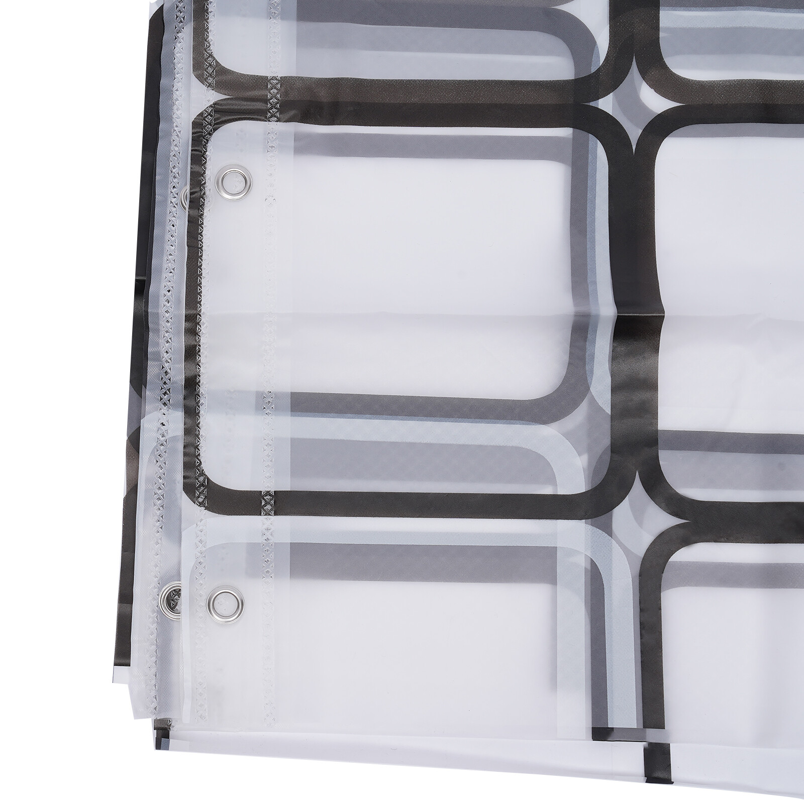 Stainless Steel Shower Curtain Rod 80-130 Cm with 9.8ft*6.6ft Curtain