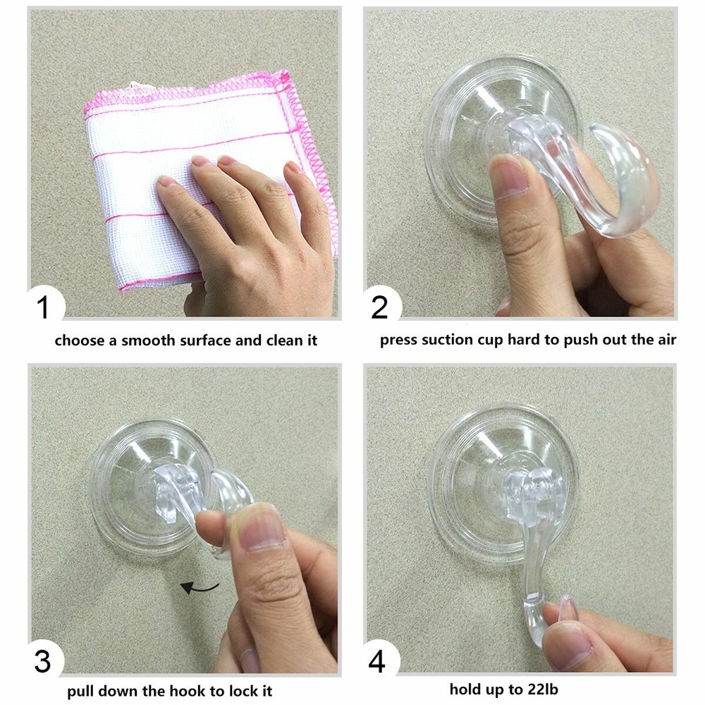 2PCS Heavy Duty Suction Cup Hook Christmas Wreath Suction Cup Wall Hooks Kitchen