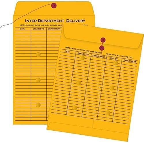 Universal Light Brown Kraft String & Button Interoffice Envelope 10¨x13¨ 100/Box