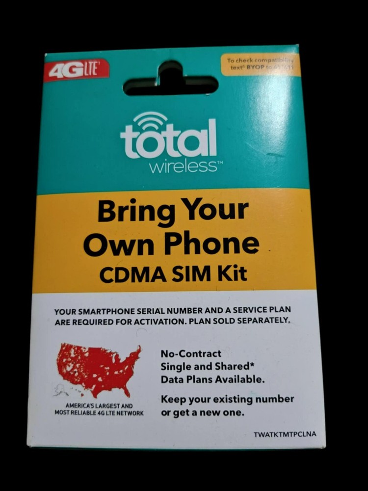 NEW Total Wireless Bring Your Own Phone CDMA SIM Activation Kit