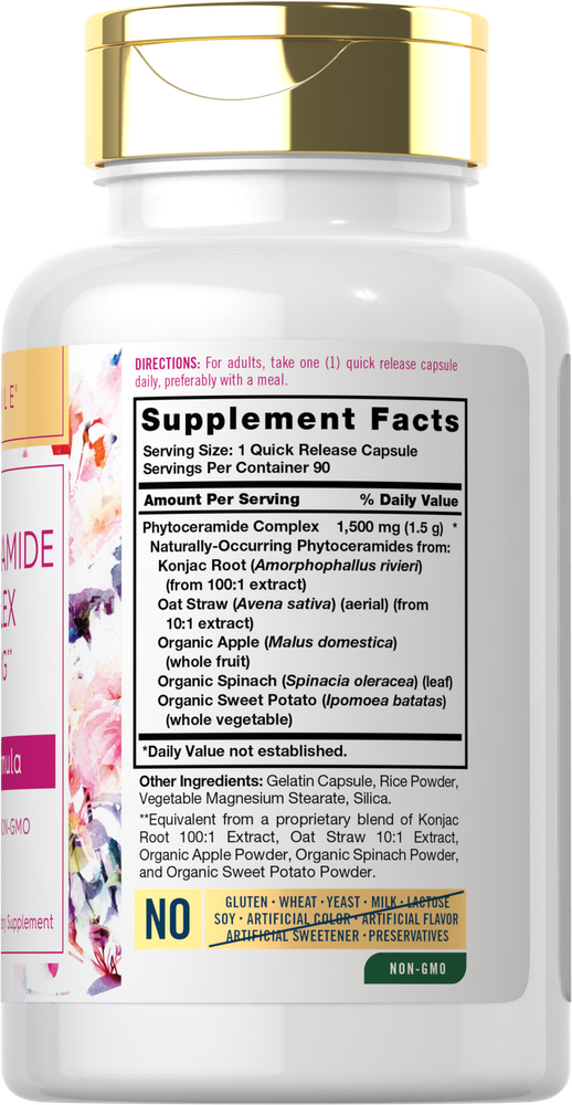 Phytoceramide Complex | 1500mg Capsules | 90 Count | Non-GMO | by Carlyle