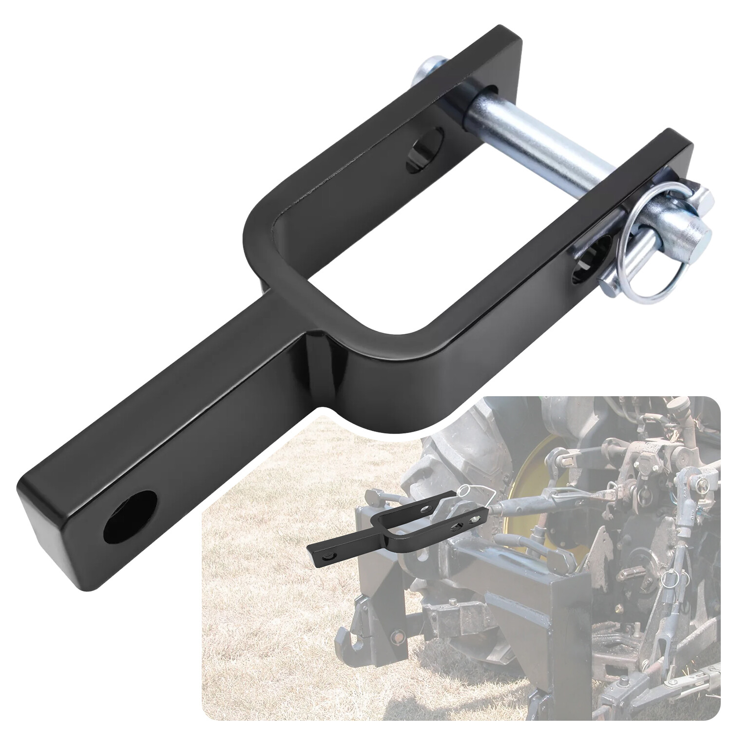 1 X Powder Coated 3 Point Quick Hitch Adapter W/hardware For Universal