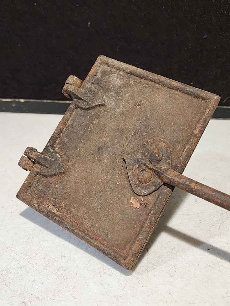 Antique Fireplace Waffle Maker 25" Blacksmith Forged Wrought Iron NICE PATTERNS
