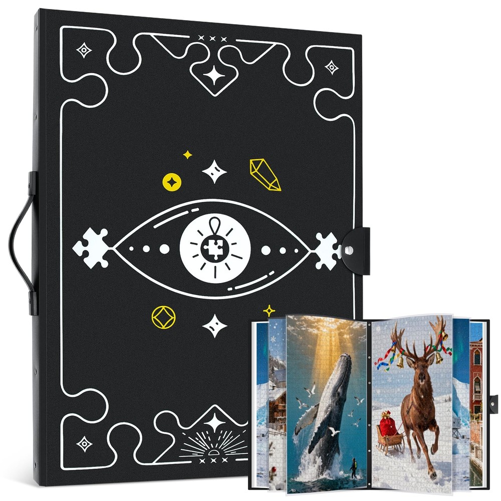 Puzzle Storage Folder for 1000-Piece Jigsaws - 26 Pockets, Dustproof Organizer