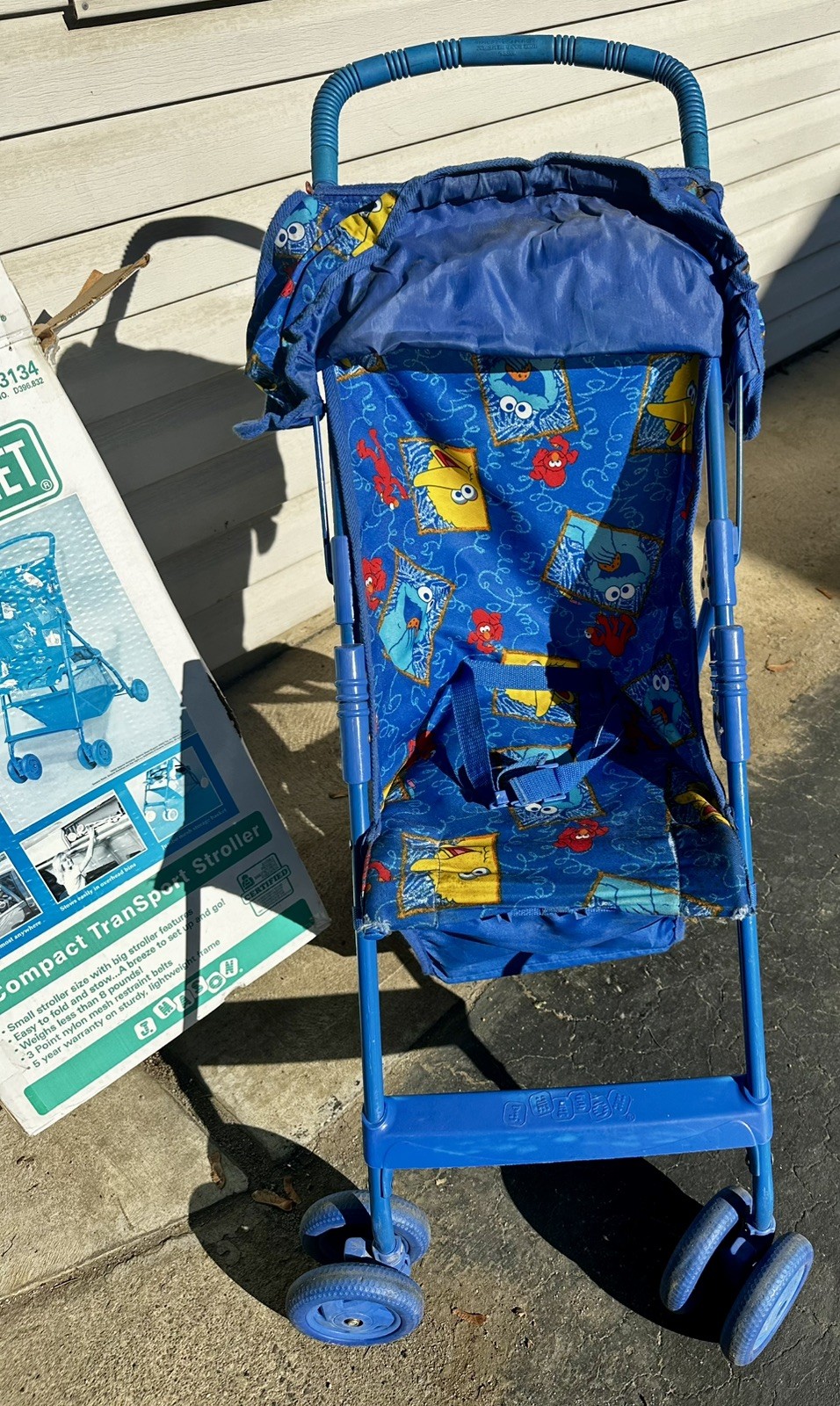 Vintage J.Mason Sesame Street Light Weight ELMO Skedaddle Stroller Cool!