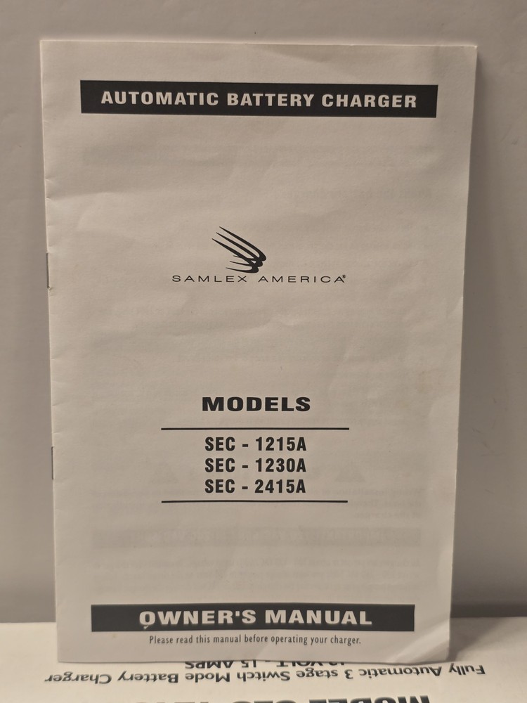 Samlex America SEC 1215A 12V 15A Fully Automatic 3 Stage Switch Mode Battery...