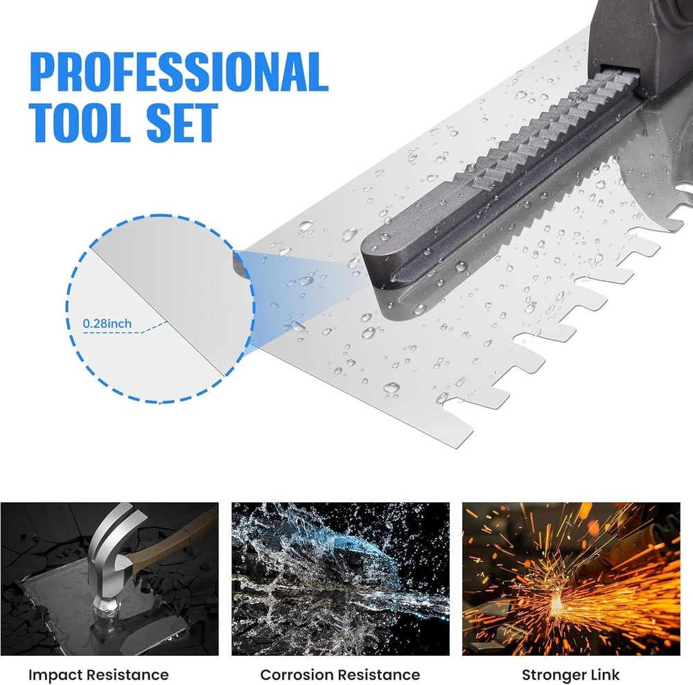 Switchable Notch Trowel Set 8-Piece Kit - Time-Saving No-Swap System, Profession