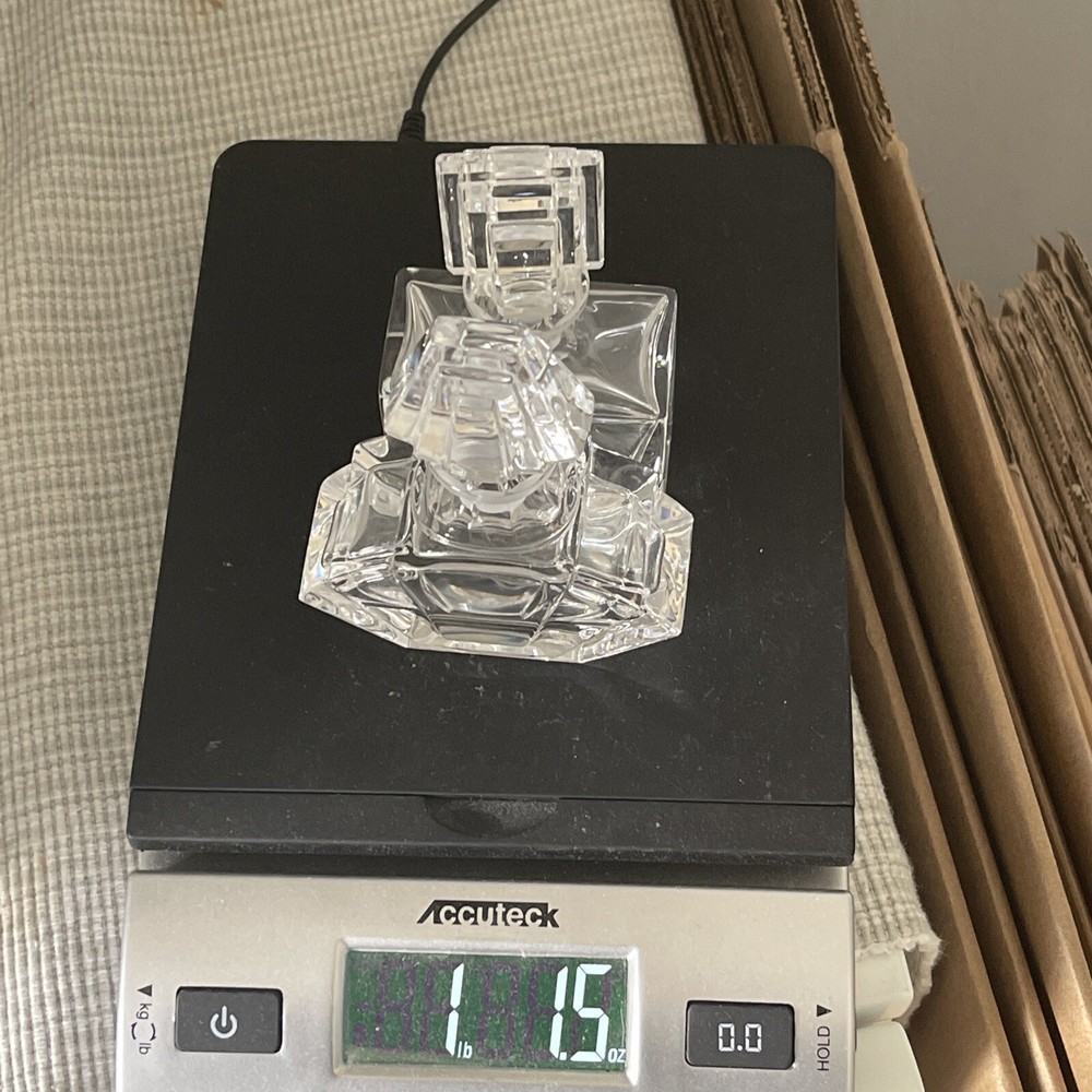 Cotte Crystal Perfume Vanity Bottles Ground Stoppers Signed Set 2