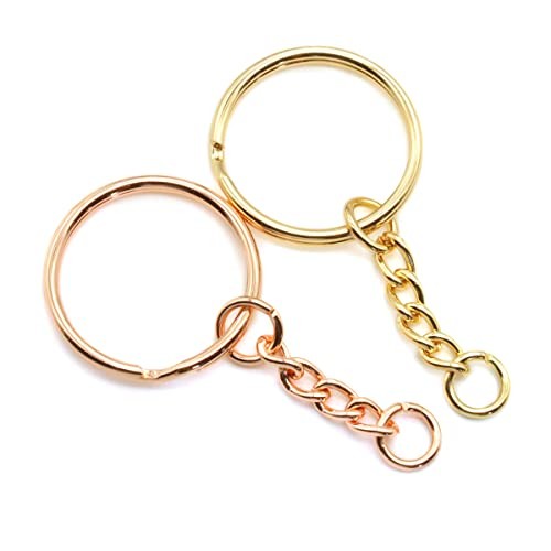 100 Pieces Split Keychain Rings, Metal Split Keychain with Open Jump Ring and