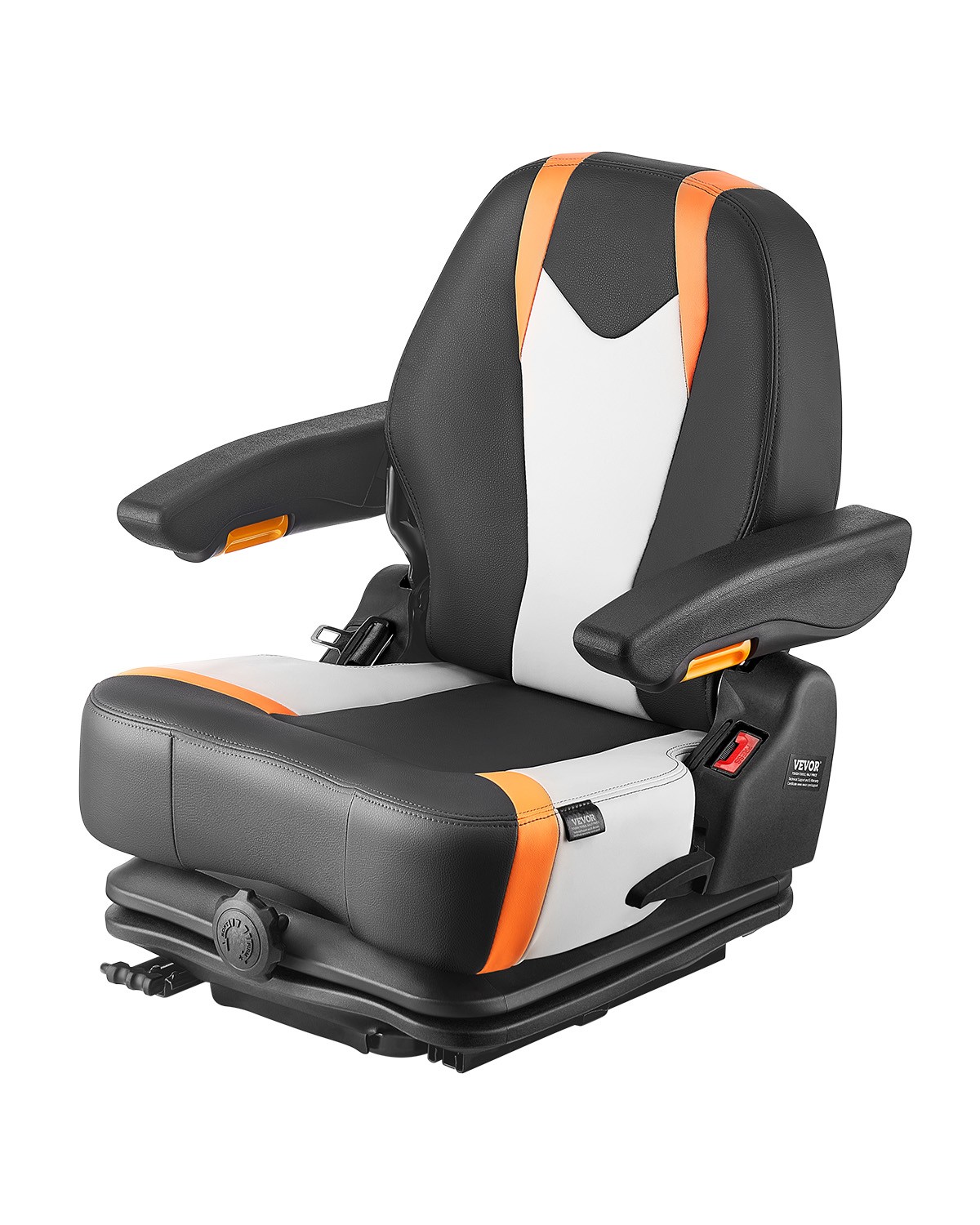 VEVOR Universal Forklift Seat Fold Down Tractor Suspension Seat Chair Adjustable