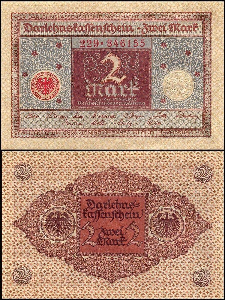 Germany 2 Mark, 1920, P-60, UNC