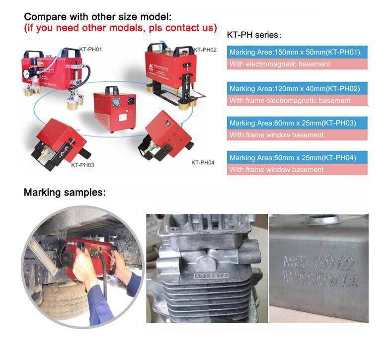 220V 120*40mm Portable Pneumatic Dot Peen Marking Machine for Surface Marking