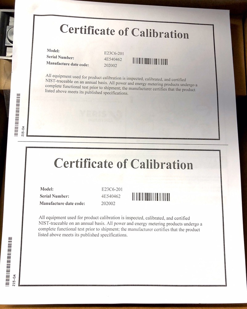 Veris E23C6-201 (System Calibrated & Energy Meter)