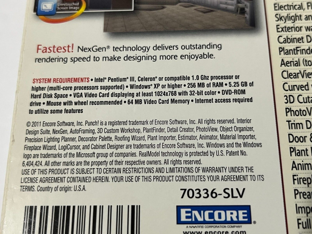 NexGen Interior Design Suite Software / Works with Windows & Vista