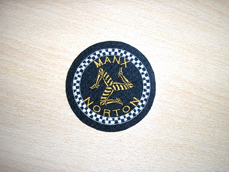 CLASSIC MANX NORTON MOTORCYCLE EMBROIDERED SEW ON PATCH-MANX