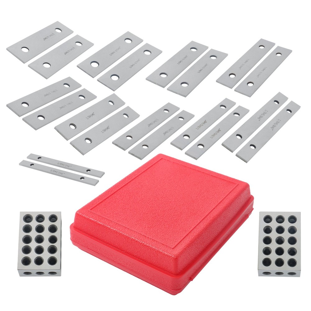 1/8" Thin Parallel Set & 1 Pair 1-2-3 Blocks, 23 Holes per Block Set
