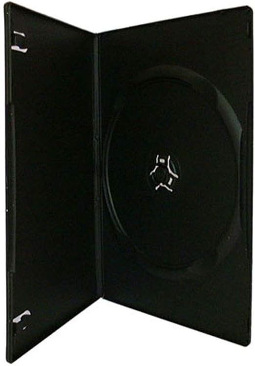Maxtek 7mm Slim Black Single CD/DVD Case, 50 Pieces Pack.