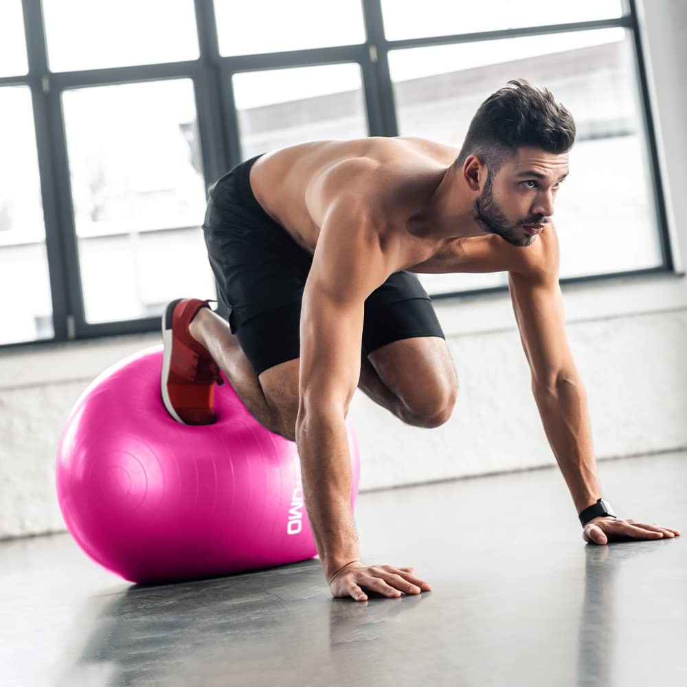 Exercise Ball,Yoga Ball(with Exercise Tutorial)，Extra Thick Non-Slip,Holds 25...