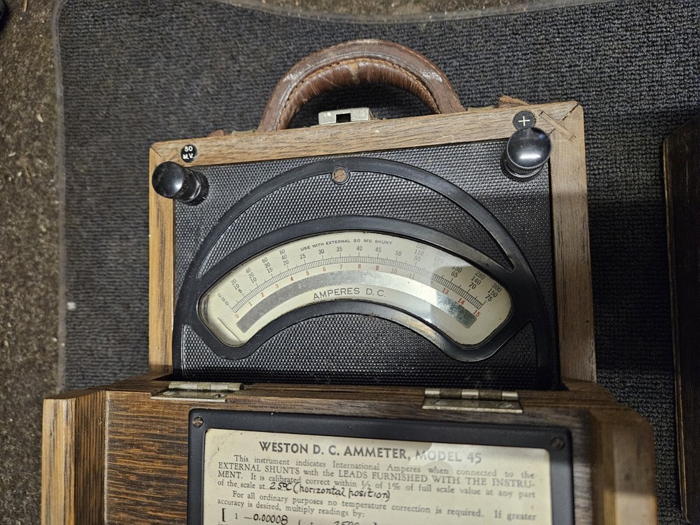 2 X ANTIQUE ELECTRICAL INSTRUMENT VOLTMETER AMMETER WESTON ELECTRONICS