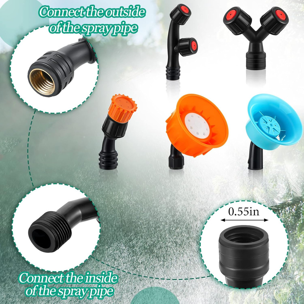 9 Pieces Spray Nozzle Tips Multifunctional Spray Combination Adjustable Nozzl...