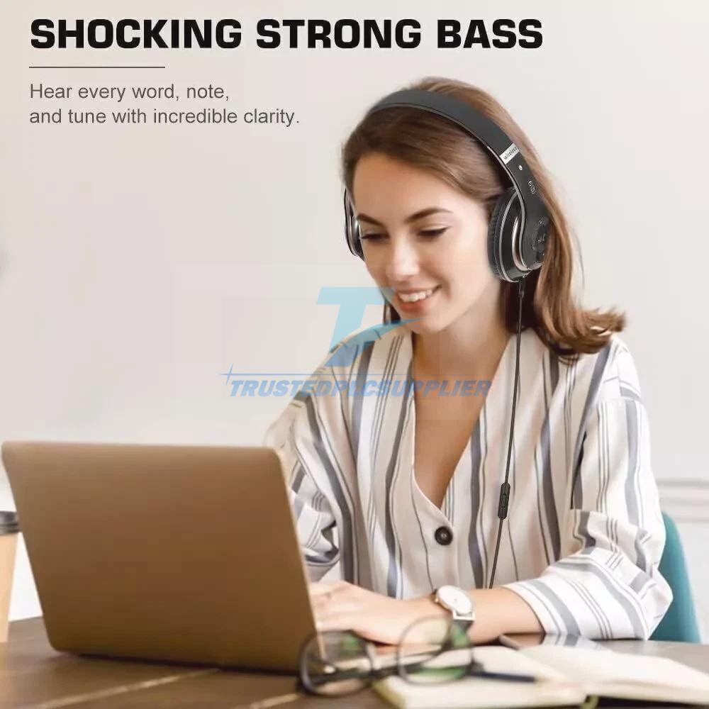 Wireless Headphones Bluetooth Noise Cancelling Stereo Earphones Over Ear Headset