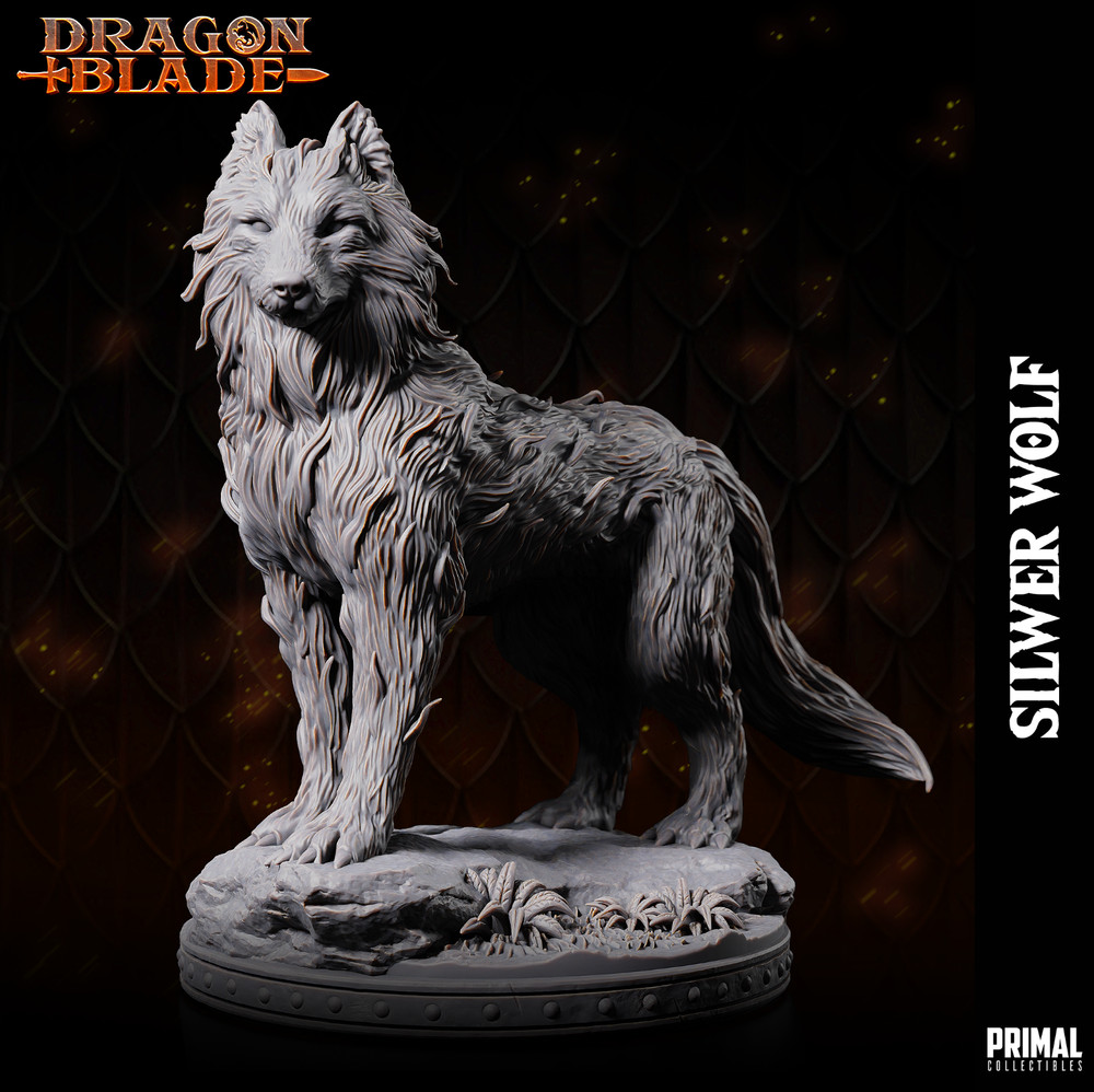 DnD Wolf Dragonlance 32mm Scale Mini TTRPG