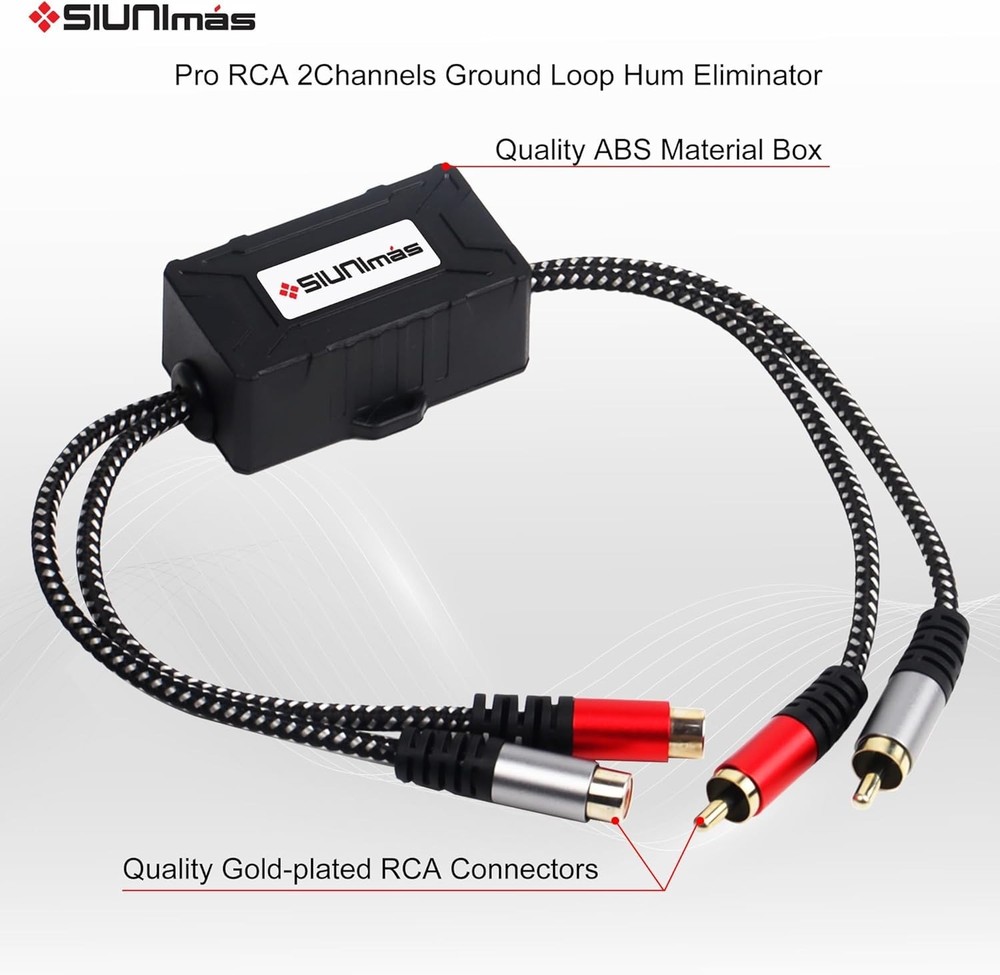 Pro RCA 2 Channels Ground Loop Isolator Hotswap Design with Nylon Braided Cor...