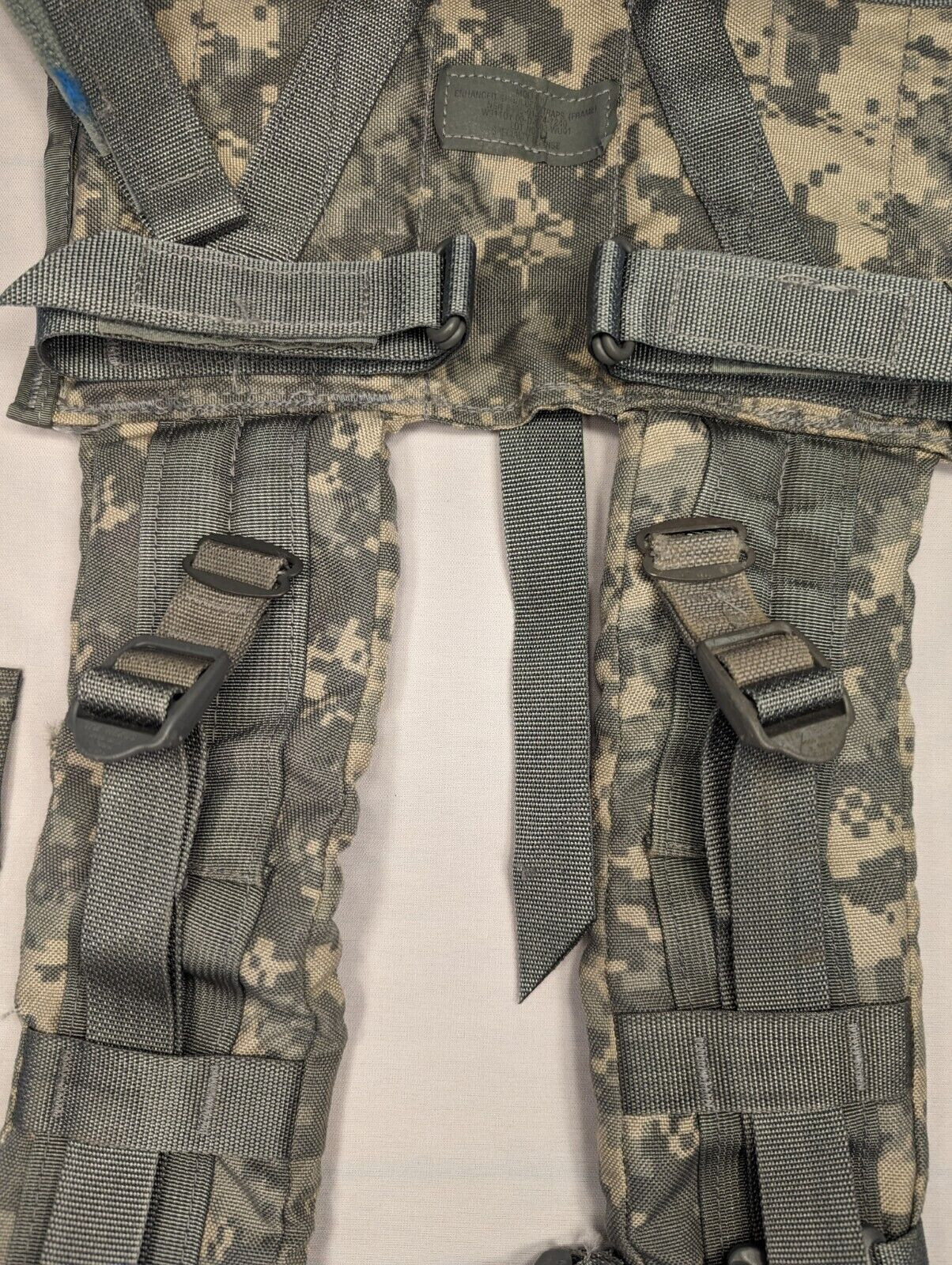 US MILITARY MOLLE II ENHANCED FRAME ACU SHOULDER STRAPS w/ QR & Load Lifters VG