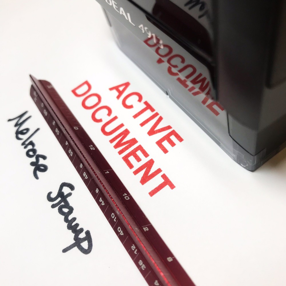 Active Document Rubber Stamp Red Ink Self Inking Ideal 4913