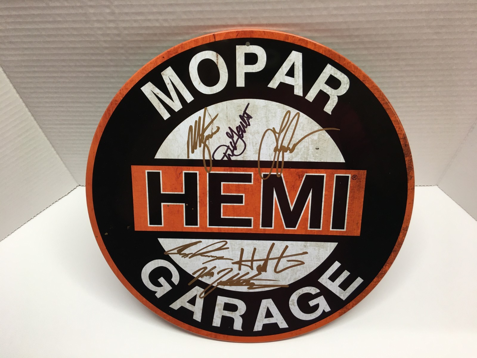 DON GARLITS & 5 NHRA DRIVERS AUTOGRAPHED MOPAR HEMI GARAGE METAL SIGN