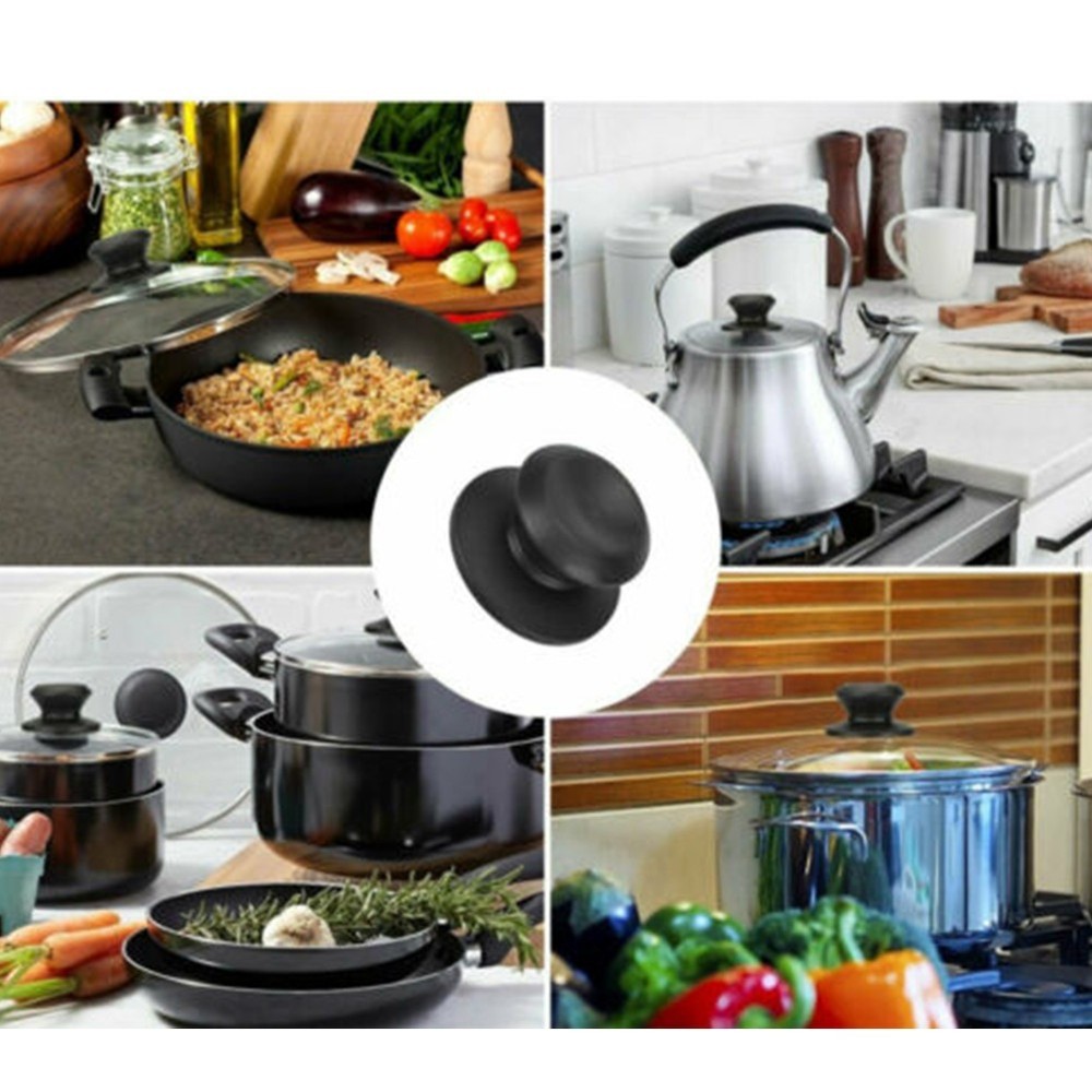 New Practical Home Pot Lid Knob Pan 2x Accessory Bakelite Black Cookware