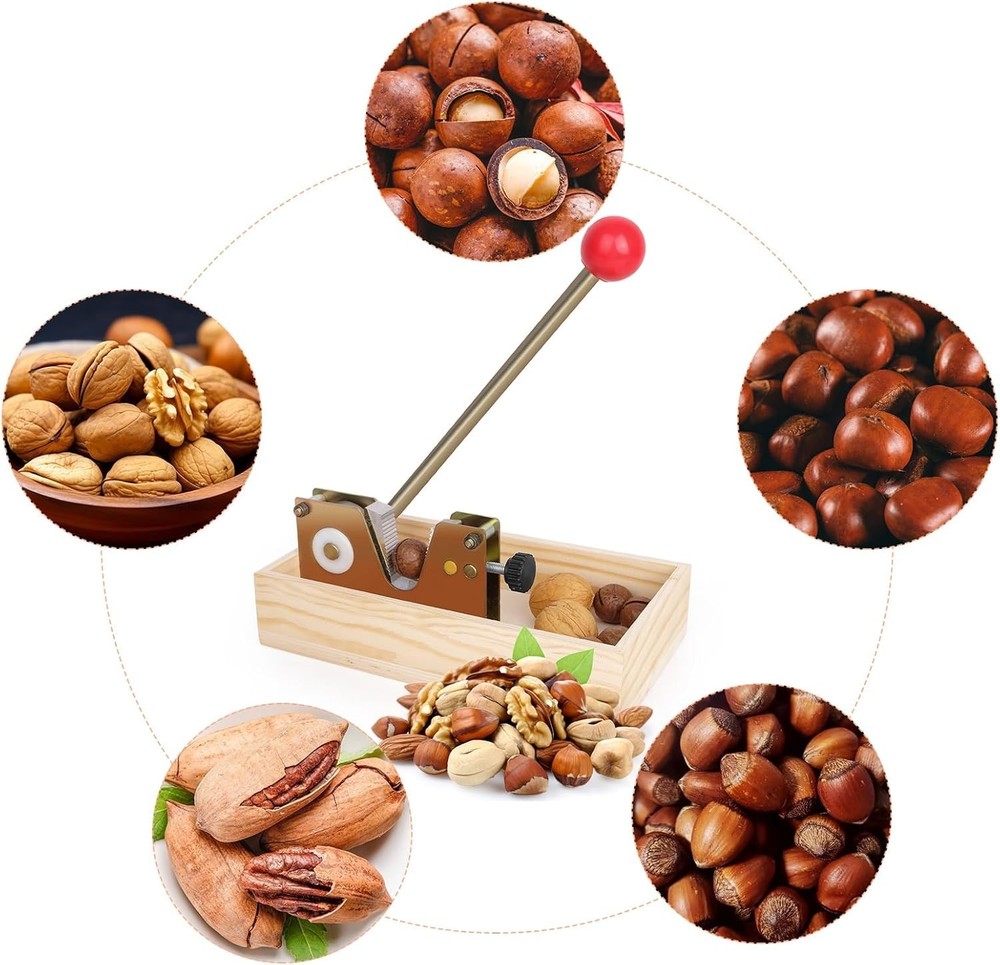 Durable Adjustable Nut Cracker with Rust-Resistant Finish & Picks - 9.84 in