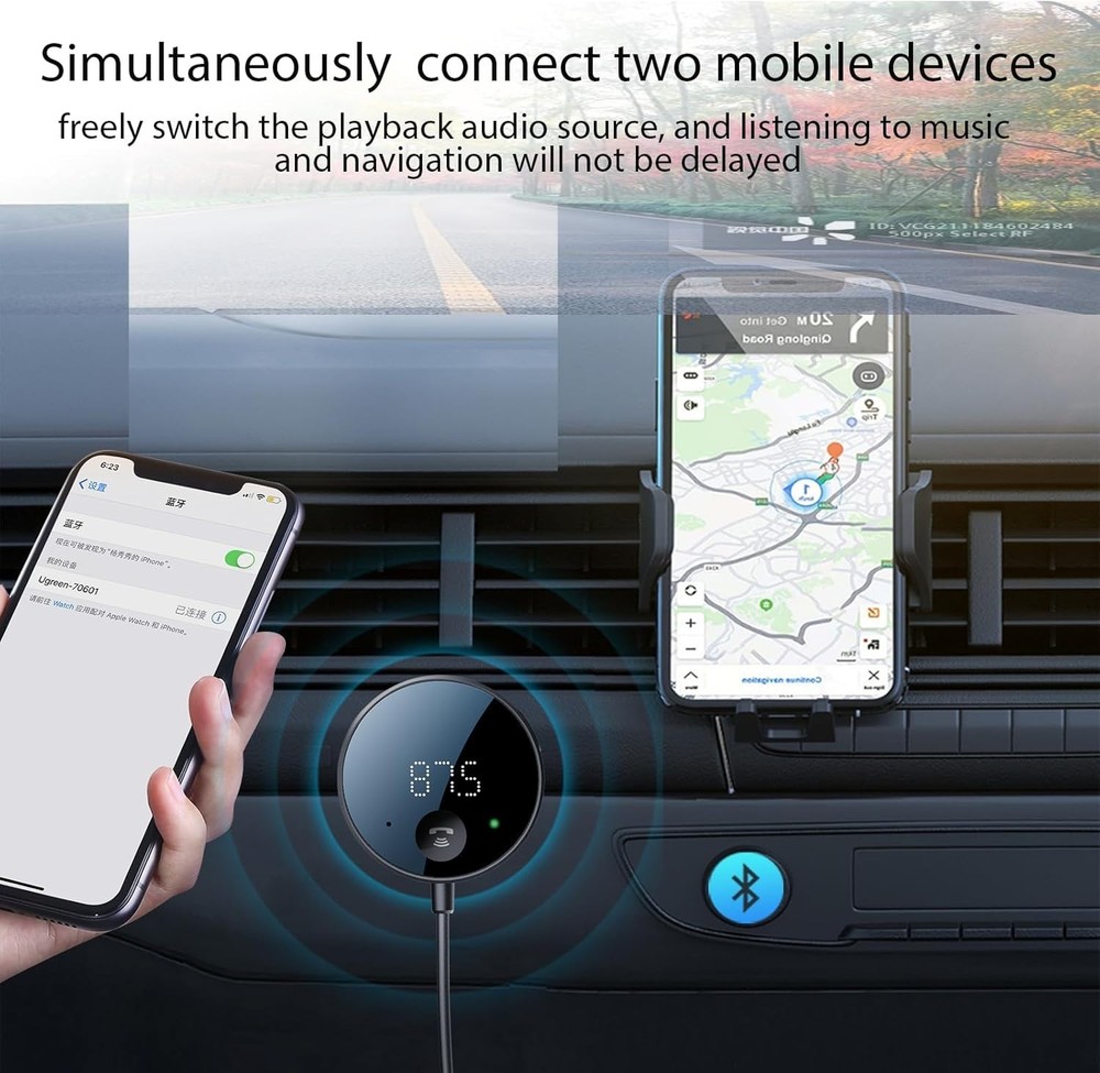 Bluetooth Car AUX Hi-Fi Stereo Audio Adapter Wireless Receiver FM Transmitter c